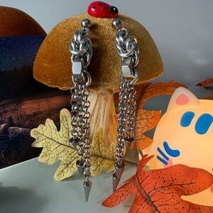 Silver Chainmaille Dangle Earrings